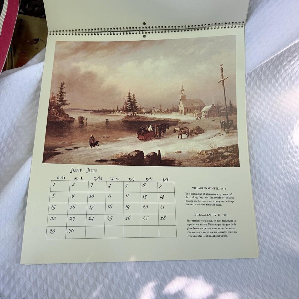 Vintage 1980 Cornelius Krieghoff Wall Calendar Coutts Hallmark Canadian Art Prin - Picture 2 of 9